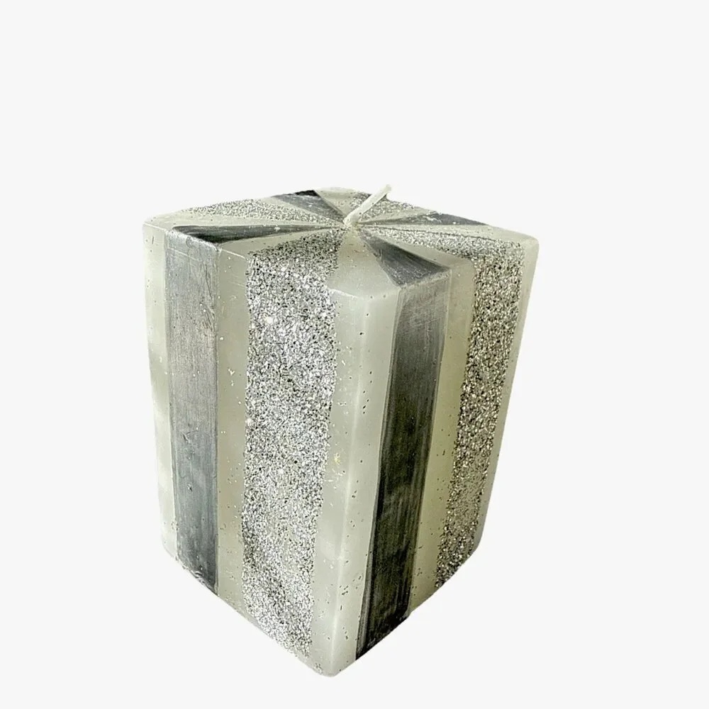 Modern decoration stripes glitter decorated  Candle